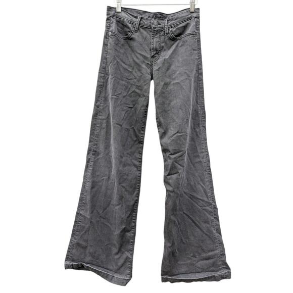 7 For All Mankind Trousers Faded Black Distressed Bell Bottom Jeans Western 27 - Picture 1 of 9